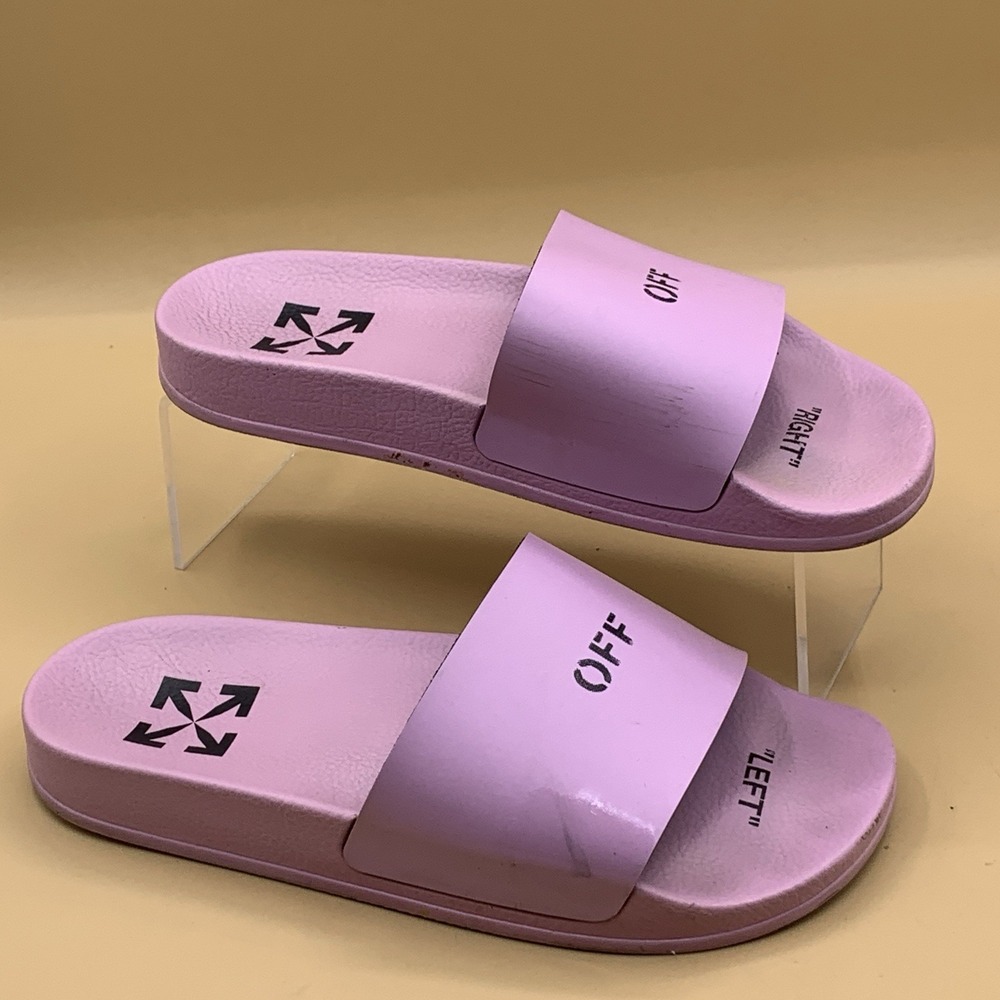 OFF WHITE  Pool Slide Pink Women's Slip On Summer Casual Beach Size 37 US 7